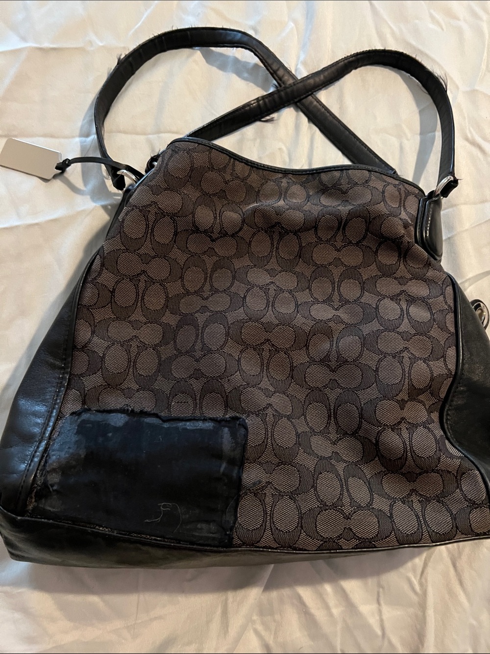 Coach Brown and Black Signature Shoulder Bag - Picture 15 of 16